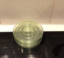 H54. X1 Vintage Clear Pale Green Collapsable Reusable 150ml Cup & Tablet Holder