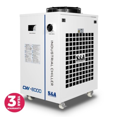 CW-6000BN Industrial Water Chiller for 22KW CNC Spindle, 300W Fiber Laser Pickup