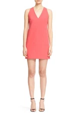 Milly Rose V-Neck Sleeveless Crepe Modern Halter Mini Sheath Dress Size 8