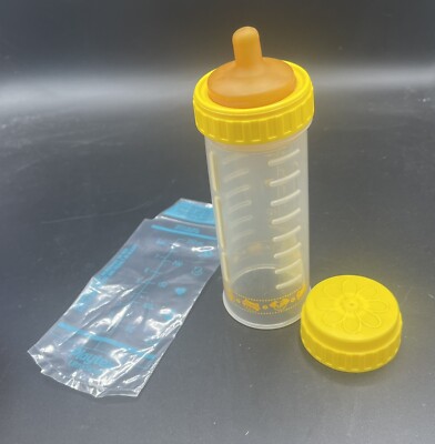 Vtg Playtex Drop Ins baby bottle Oz Yellow Latex Nipple, Liner 1994  Animals
