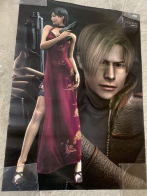 BIOHAZARD 4 Leon Kennedy & Ada Wong Rare B2 Size Poster Resident