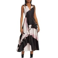 Alexander McQueen Graphic Brushstroke Midi-Dress Size 40 IT S/XS NEW