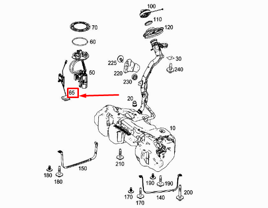 MERCEDES-BENZ C W205 Fuel Level Sensor A2055400017