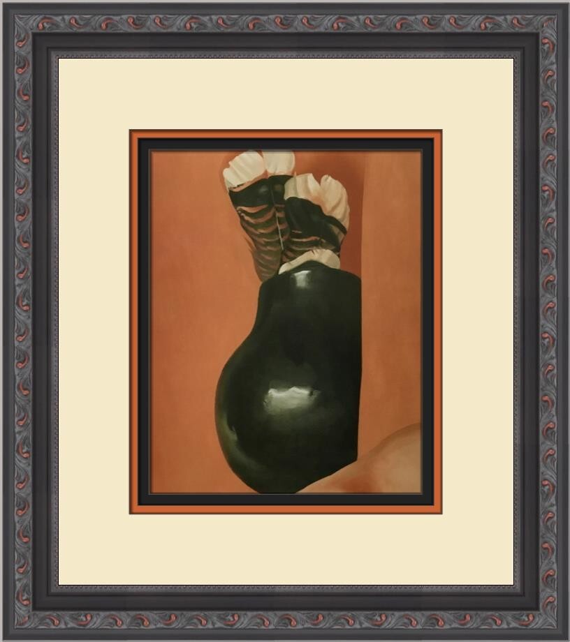 Georgia O'Keeffe Turkey Feathers in a Pot Custom Framed Print