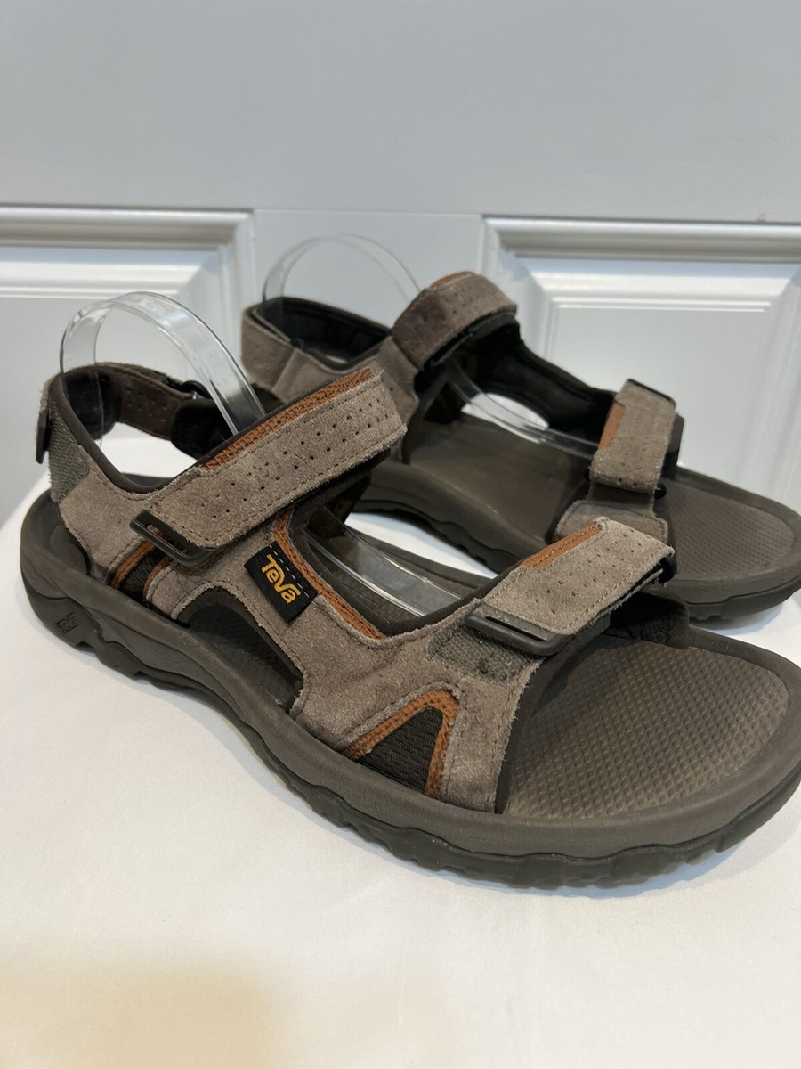 Teva Men Brown Suede Hook Loop Straps Logo Outdoors Summer  display picture 1
