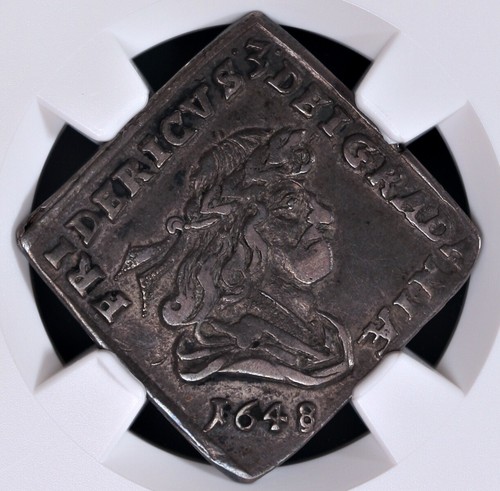 1648 Klippe - 1/6 Speciedaler Denmark - NGC AU 50 - Largesse Coinage - KM#160 - Picture 5 of 5