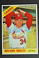 Nelson Briles (d.2005) 1966 Topps #243 Signed Autographed Baseball Card JSA 