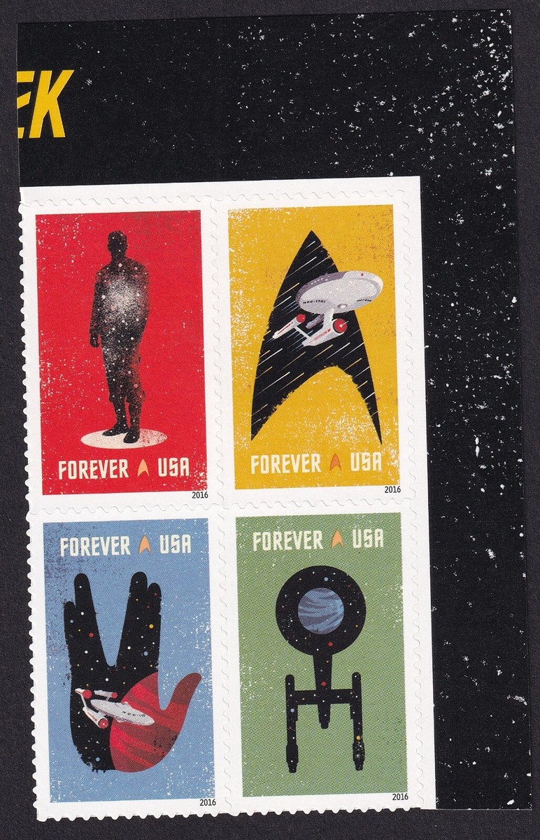 Scott #5135a Star Trek (Spock) Plate Block of 4 Forever Stamps