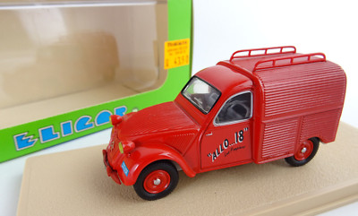 ELIGOR CITROEN 2CV 3CV Fourgonnette / Camionnette , ALLO...18 Les Pompiers, 1:43