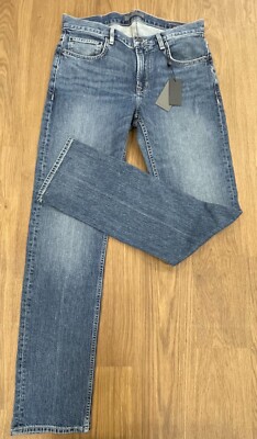 NWT $228 John Varvatos J701- Marlon Wash In Fade Away Blue Size: 31