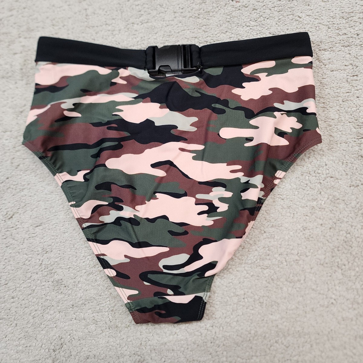 No Boundaries High Waisted Buckle Bikini Bottom Juniors Medium Camo Beach