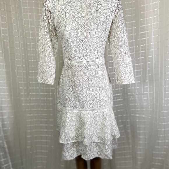 lauren ralph lauren lace trim a line dress Ralph Lauren Lace Trim Georgette Dress