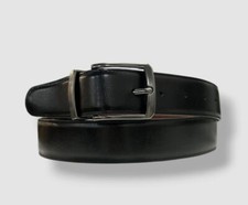 Perry Ellis Mens Black Brown Leather Reversible Belt US Sz 32