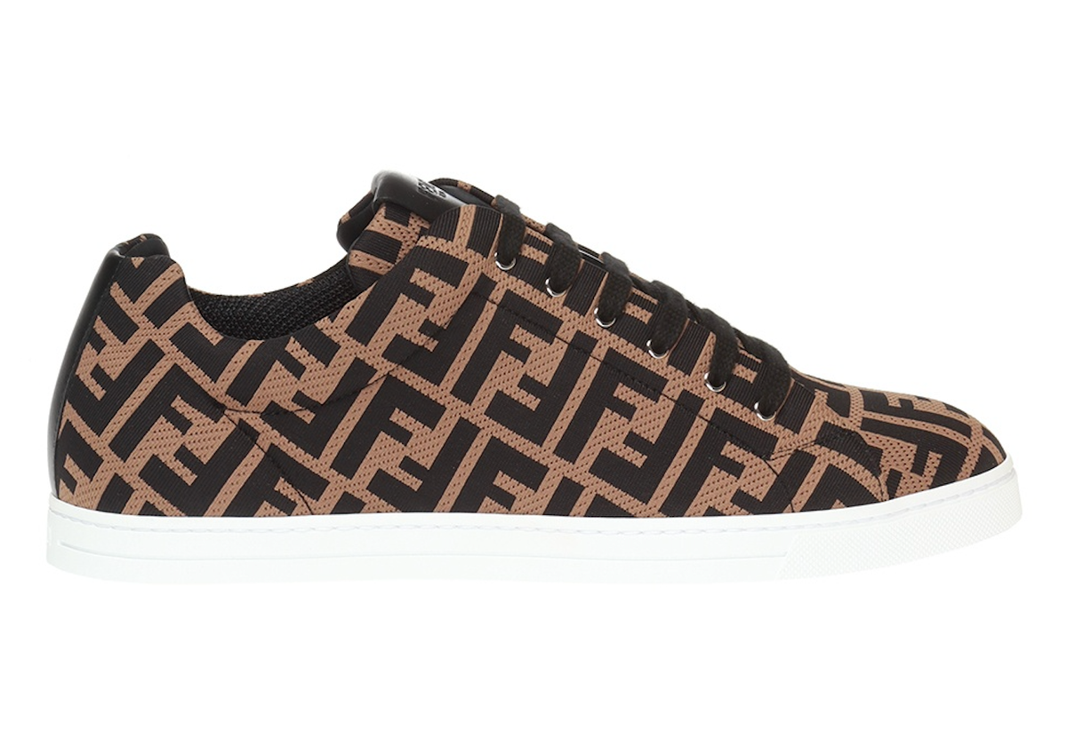 Fendi Forever Allover Logo Monogram Tabacco Brown Black Low Top
