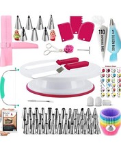 200 Pcs Cake Decorating Set Kit -Cake Turntable Leveller-24... 