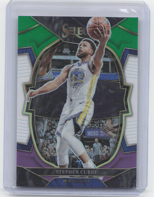 2022-23 Panini Select #27 Stephen Curry Green White Purple Prizms