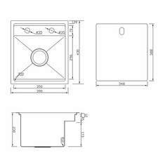 Hidden Kitchen Sink Square Stainless In/Outdoor Drain Folding Faucet Strainer