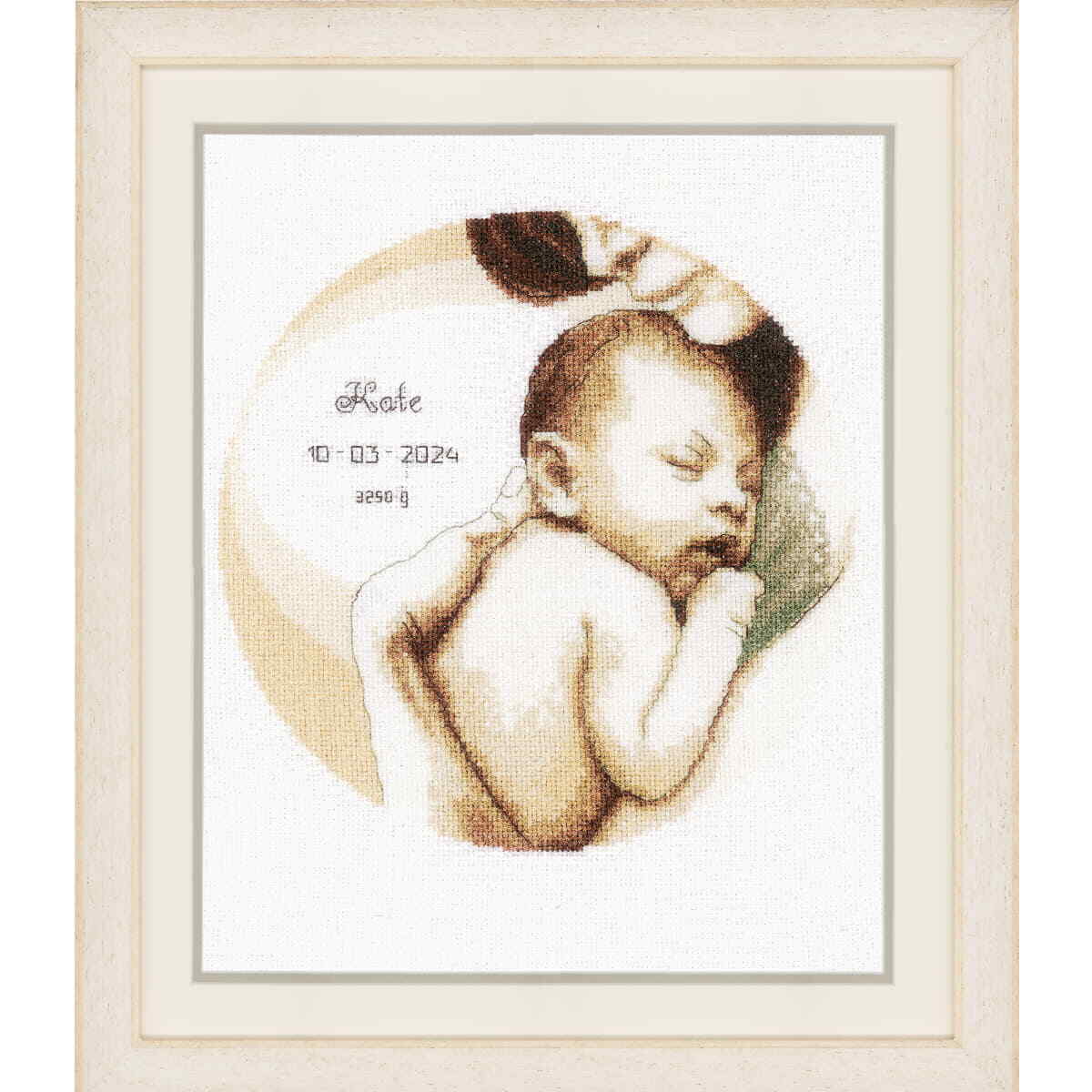 Vervaco counted cross stitch kit ""Mom and baby"", 23x21cm, DIY