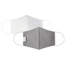 Reusable Cloth Face Mask Washable 2-Layer Contour Small Gray 10/Bag