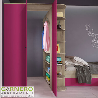 Comodino Liberty Per Camera Bambini - Legno E MDF, Design Colorato, 50x55x22 Cm - Foto 2