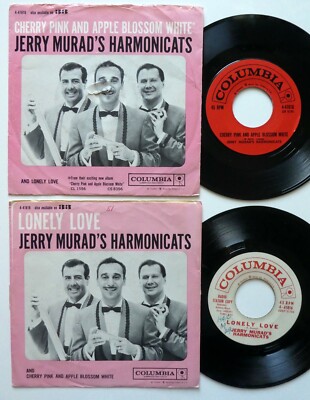 JERRY MURAD'S HARMONICATS 2x 7'' Single Singles 45 RPM Cherry Pink Apple..