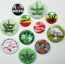 Pot Booze Weed Drugs Drinking Buttons Pins Badges 20+ DESIGNS Mix & Match Gifts