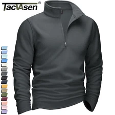 Men's 1/4 Zip Fleece Shirts Long Sleeve Thermal Warm Winter Casual Sweatshirts