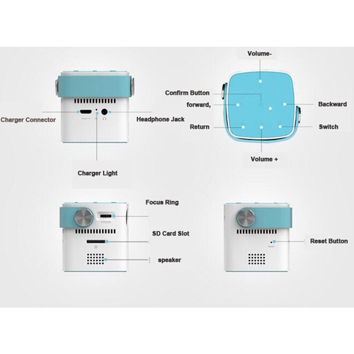 Micro Projector Mini Portable Wifi Wireless Projector HD 1080p Smart Theater - 第 6/6 張圖片