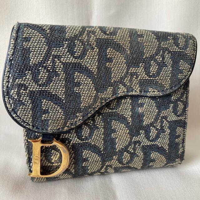 【Dior】Dior Saddle Trotter Bi-fold Wallet Black★ウォレット Auth Dior Christian Dior Saddle Trotter Bi Fold Wallet Navy