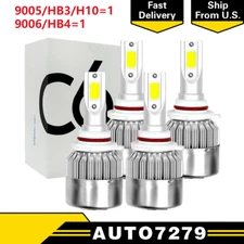 2 Pairs 9005 9006 LED Headlights Combo Bulbs High Low Beam Super White Bright