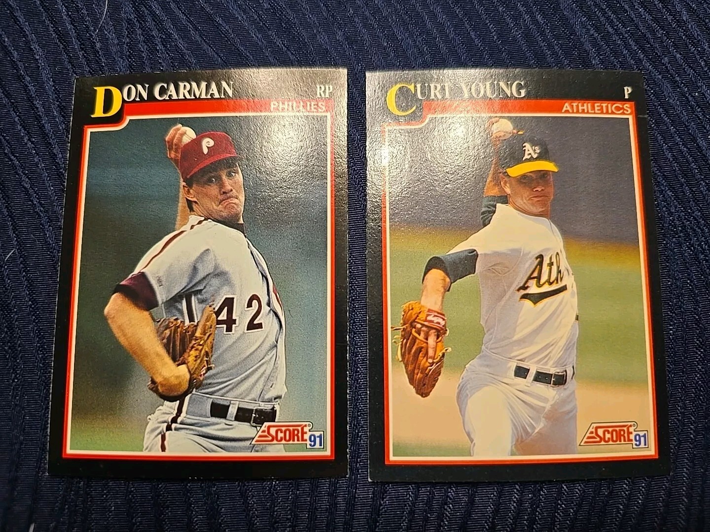 1991 Score #237 Don Carman & Curt Young 236#