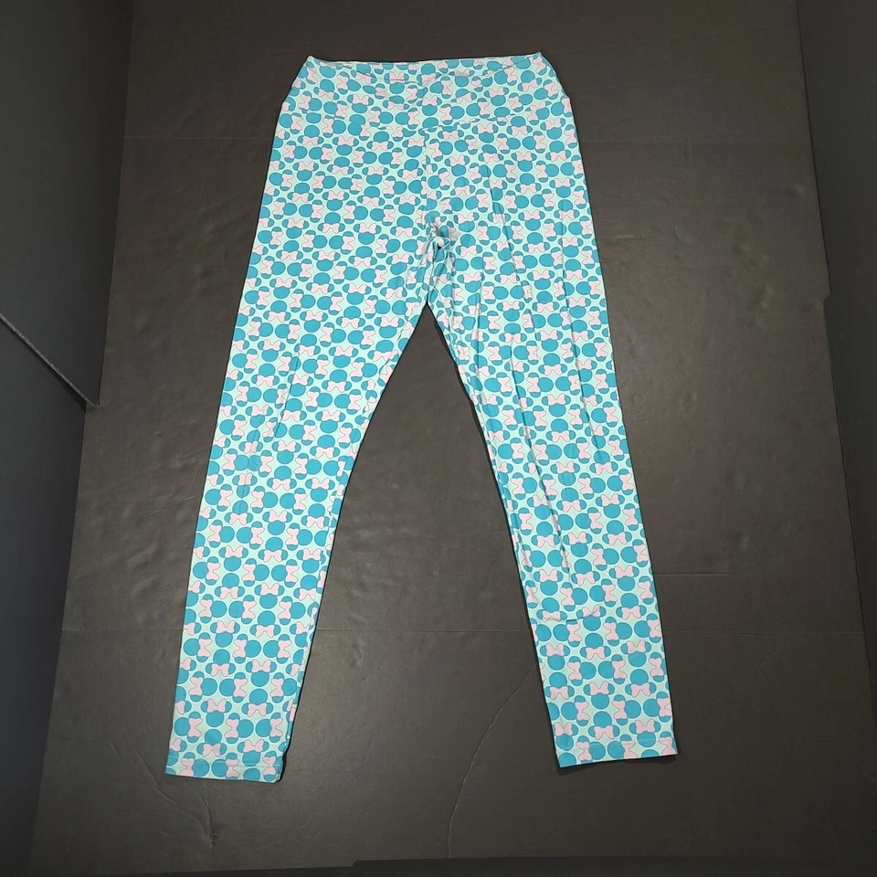 Leggings femininas LuLaRoe 24" azul Minnie Mouse elástico tornozelo sistema operacional tamanho único 24  - Imagem 2 de 4