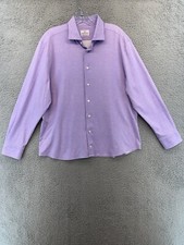Emanuel Berg Shirt Mens XL Modern Fit Button Up Jersey Soft Purple Stretch