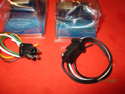 4 TERMINAL SQUARE MALE-AND- FEMALE-16 GA-- 4 WIRE- SOCKET -PAIR | eBay