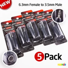 LOT of 5 RadioShack 1/4" 6.3mm Female to 1/8" 3.5mm Male Headphone Audio Adapter