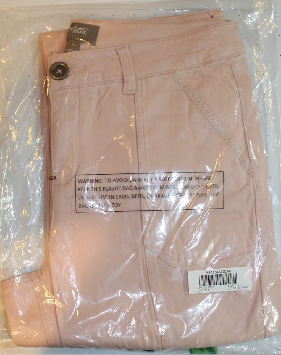New Motto Roll Cuff Utility Pants Dusty Rose NIP Originally $79 on