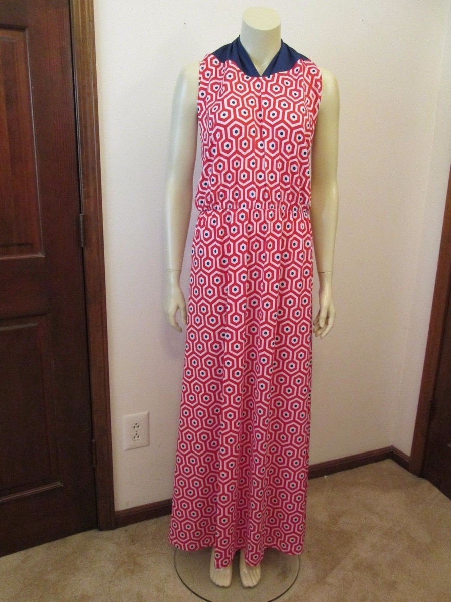 Game Day Red Navy Maxi 3-Way Dress by Mud Pie, Size Large, NWT