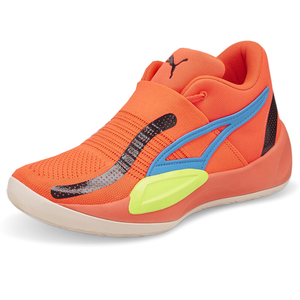 シューズ(男性用) PUMA RISE NITRO PUMA Rise Nitro Basketball Mens Orange Sneakers Athletic