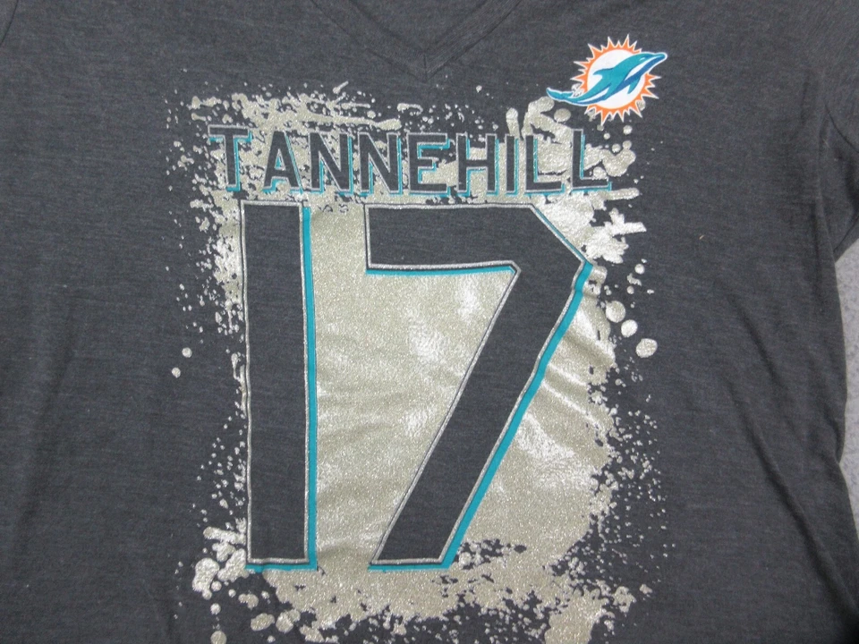 Miami Dolphins Shirt Womens Adult Large Gray Ryan Tannehill NFL Football - Image 4 of 4