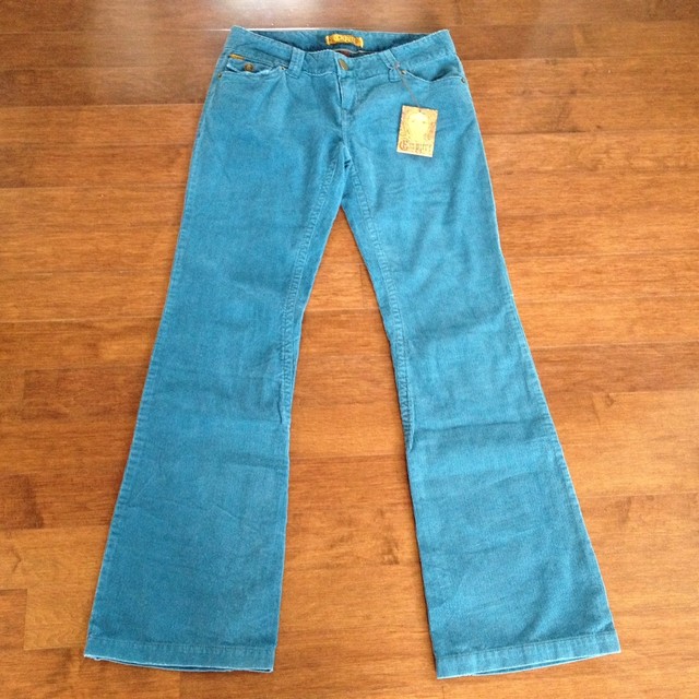 Women's EMPIRE Teal Low Rise Corduroy Jeans, Size 5, NEW WITH TAGS eBay