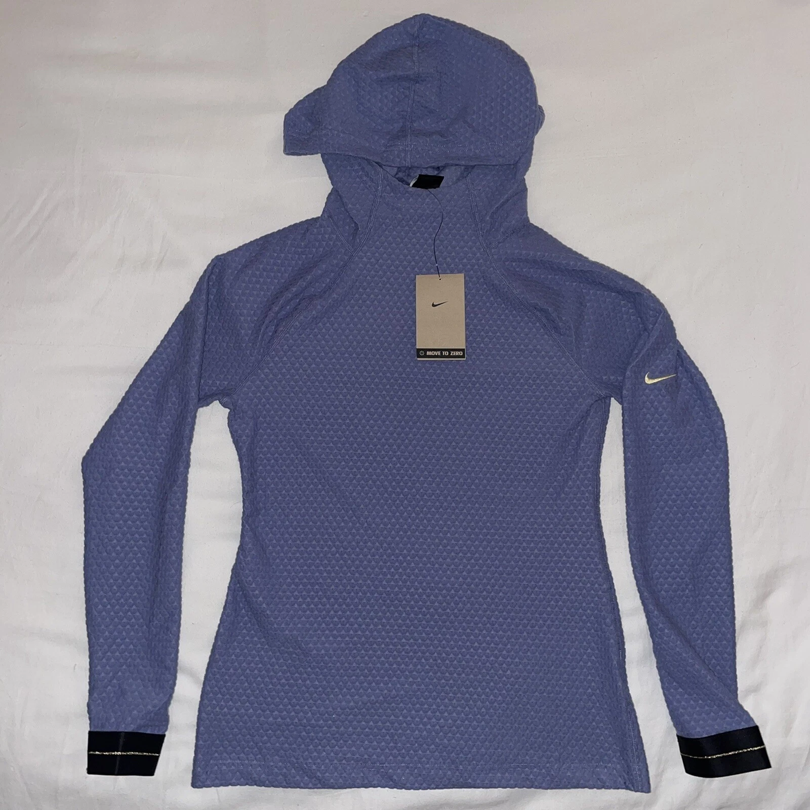 Nike Pro Dri-Fit Quilted Thermal Training Hoodie (Blue) - Women’s Small