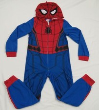 Spiderman Marvel Fleece Hooded Full Zip One Piece Pajamas Sleepwear Costume 10