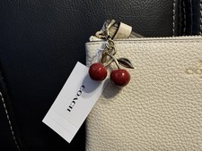 Coach Cherry Bag Charm Red Sparkle NWT