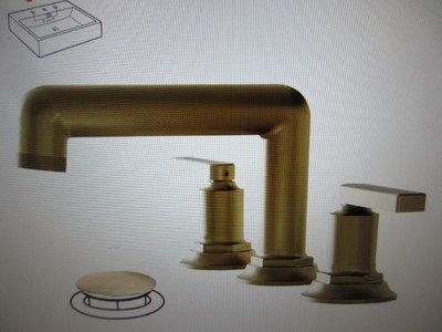 BWE 8 in. Widespread Double Handle Bathroom Faucet 3-Holes with Metal Drain Gold