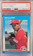 1987 BARRY LARKIN Fleer GLOSSY #204 RC PSA 9 MINT HOF