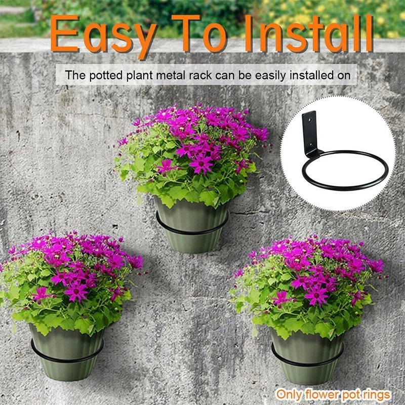 3X Metall Blumenhalter Topfhalter Blumentopfhalter Wandhalterung Pflanzenhalter - Bild 4 von 4