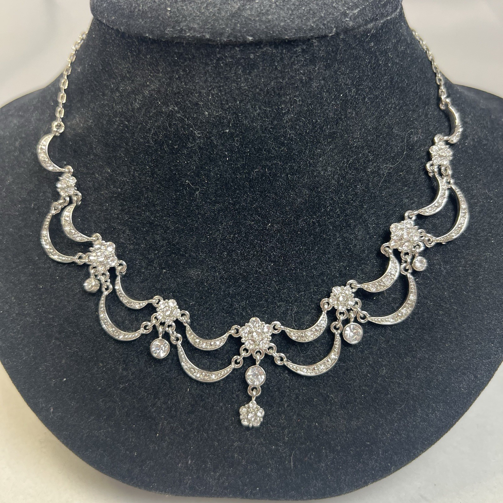 Vtg Kenneth Jay Lane for Avon Silver Rhinestone C… - image 3