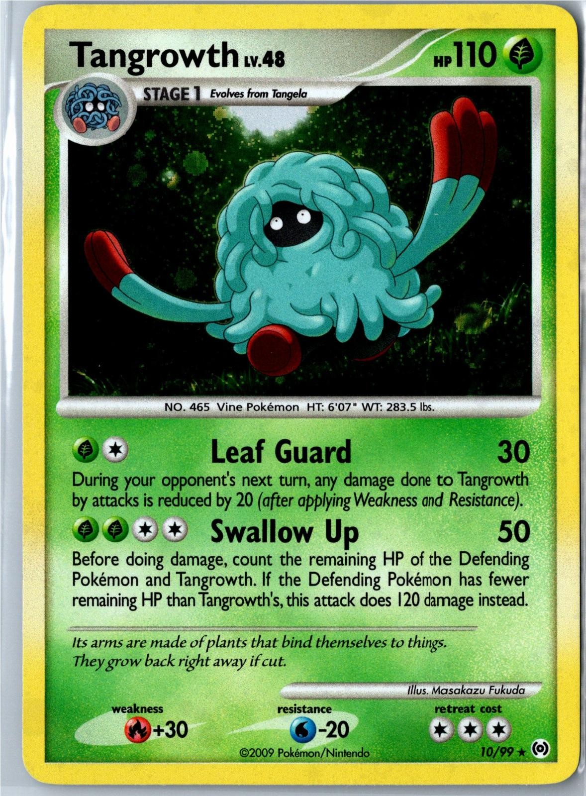 Pokemon Card - Tangrowth Arceus 10/99 2009 Holo Rare Lightly Played