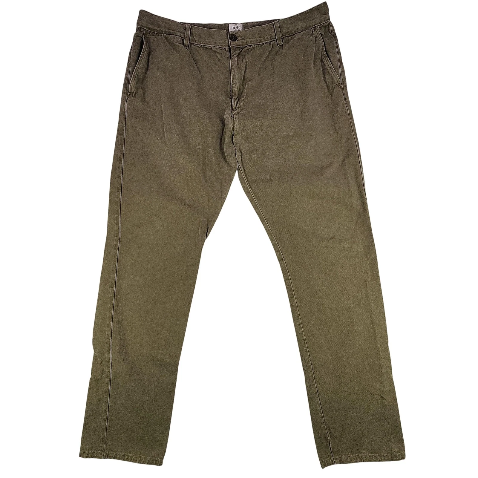 Flint And Tinder Pants Mens 38x32 Green Slim Fit Canvas Chino Made USA Casual