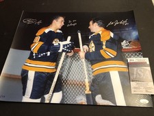 JSA KEN HODGE & EDDIE JOHNSTON Inscribed Autographed  16x20 Photo Signed 696